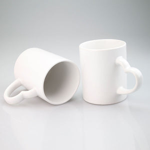 Hvid Keramisk Kop med Hjerteformet Håndtag – 11 Oz