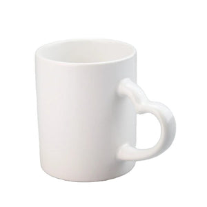 Hvid Keramisk Kop med Hjerteformet Håndtag – 11 Oz